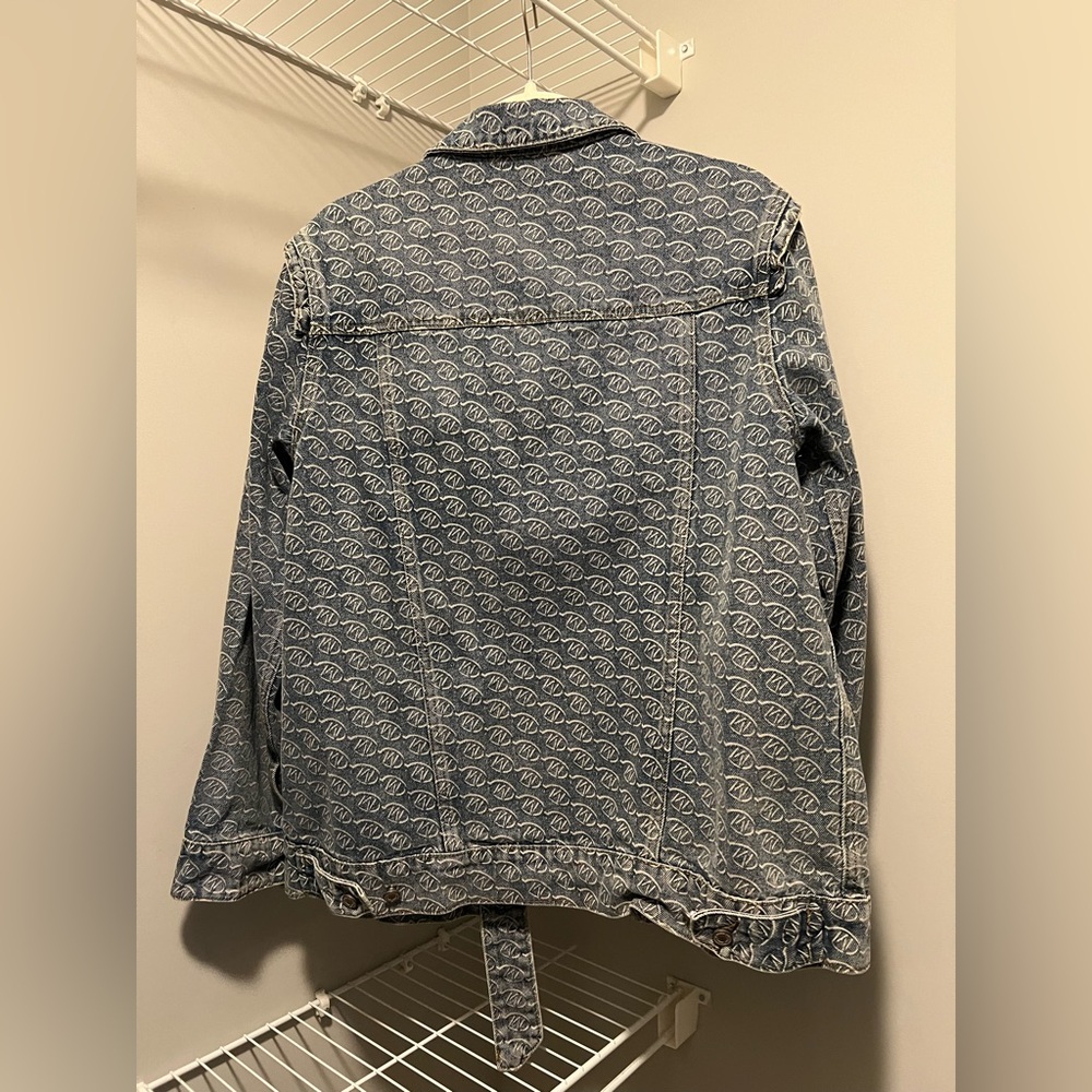 Blue Patterned Denim Jacket - Picture 5 of 7